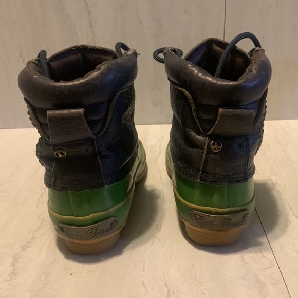 Lucky Brand Waterproof Boot Women 8M Leather Duck Muck Rain Green Black Classic - Picture 4 of 12